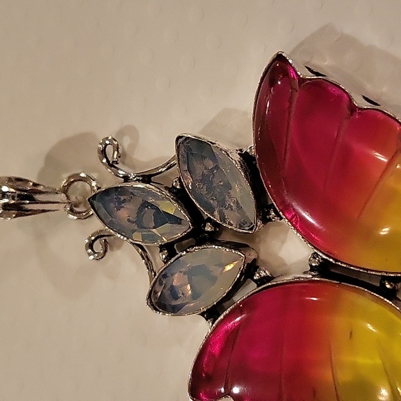 Opalite & Bi-Color Tourmaline Pendant - Picture 4 of 5